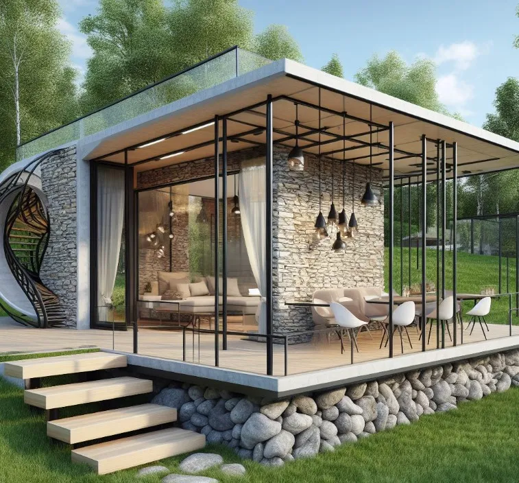 Cabaña Tunich en Macario, Quintana Roo — modelo de cabaña con estructura metálica y acabados rústicos